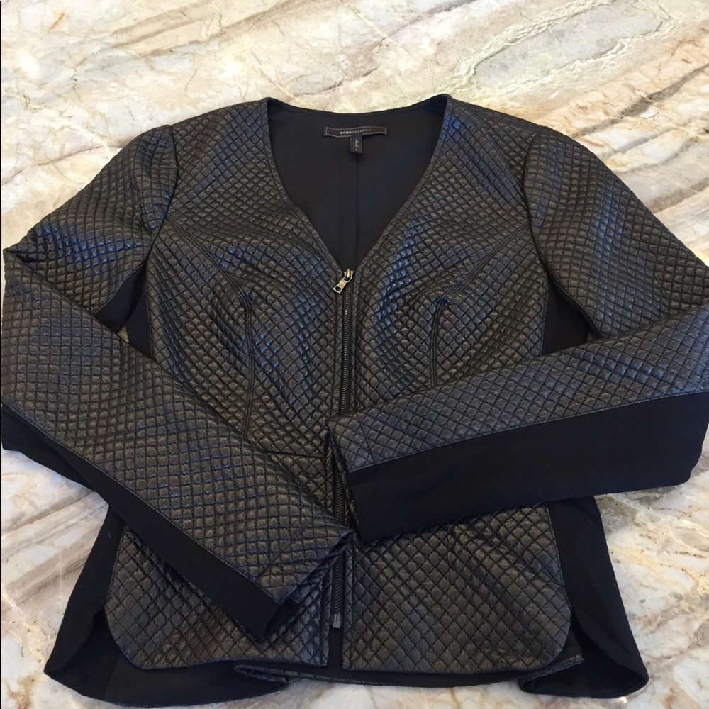BCBG FAUX Leather Jacket